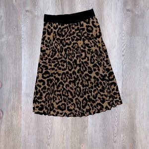 Leopard Print Midi Skirt